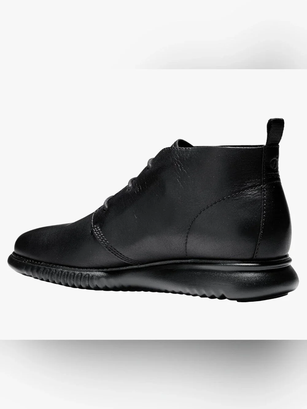 Size 10.5 Cole Haan Men's ZerograndBlack Leather Chukka Boots - Classic Lace-Up